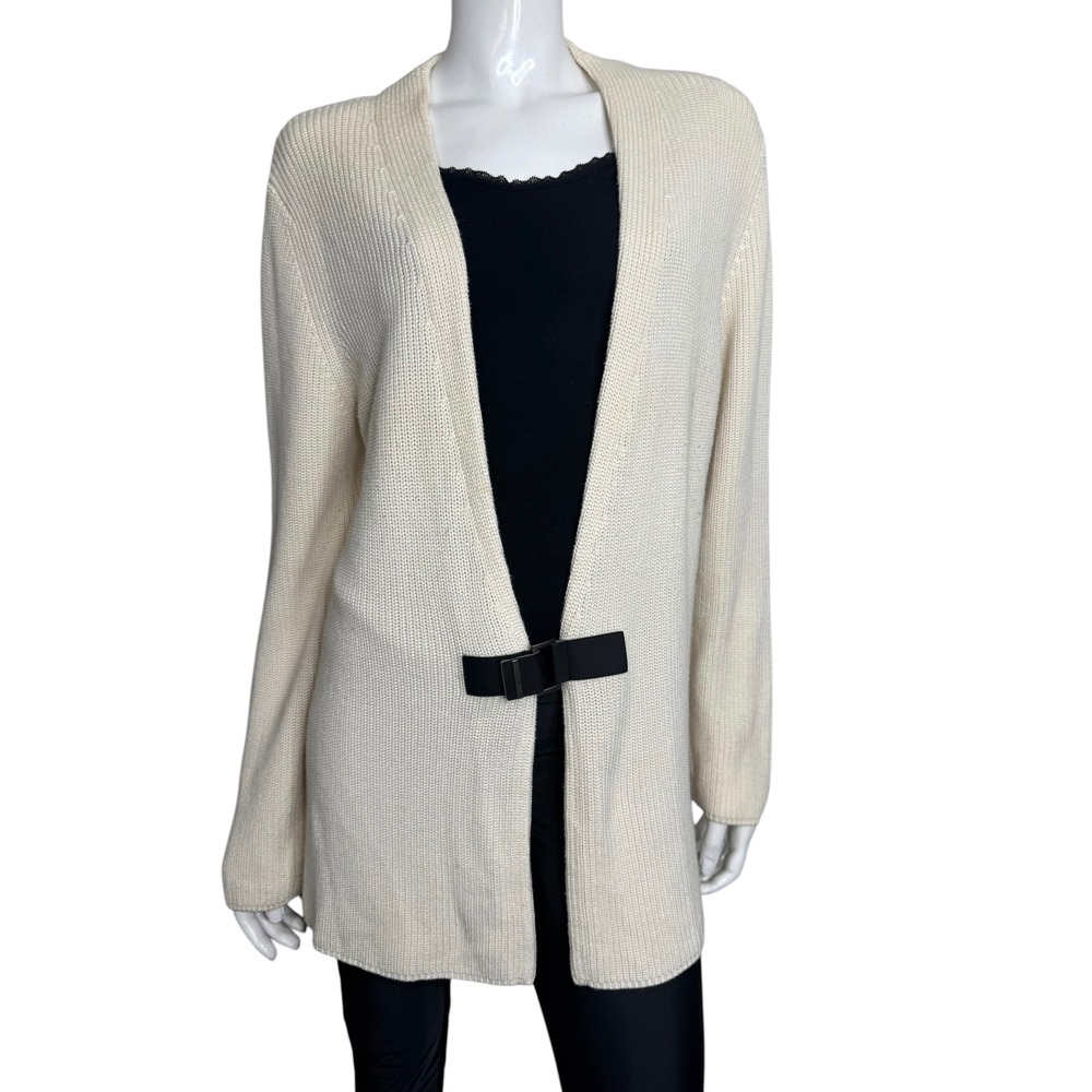 Banana Republic Cream Shaker Stitch Buckle Cardigan Sweater Large